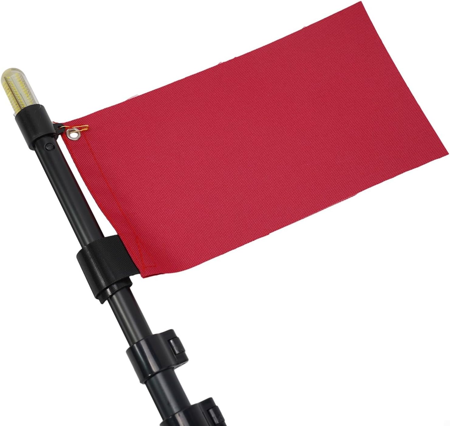 Safety Flag with Mount Pole and 19W Light for Kayak Canoe Boat, Adjustable 23-51 Inch Alloy Visibility Flag Kit for Dinghy Yacht Rafting, Red