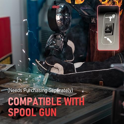 Miniatura 4 de YESWELDER 200Amp Soldador de Aluminio MIG YWM-200, Máquina de Soldadura MIG Multi Proceso TIG Lift Stick Flux Cord de 110220V de Doble Voltaje,