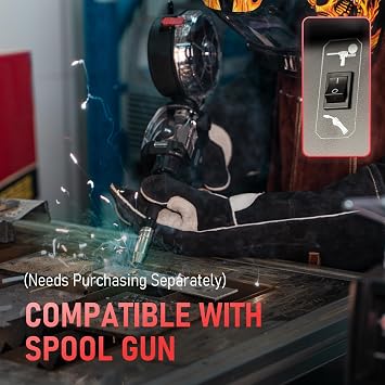 YESWELDER 200Amp Aluminum MIG Welder YWM-200, 110/220V Dual Voltages MIG Flux Cord Stick Lift TIG Multi Proces MIG Welding Machine,Spool Gun Compatible