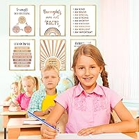 Vista 5 de AnyDesign 9 pósteres de salud mental de 11 x 14 pulgadas, póster bohemio de psicología motivacional, terapia de ansiedad, lienzo sin marco, arte