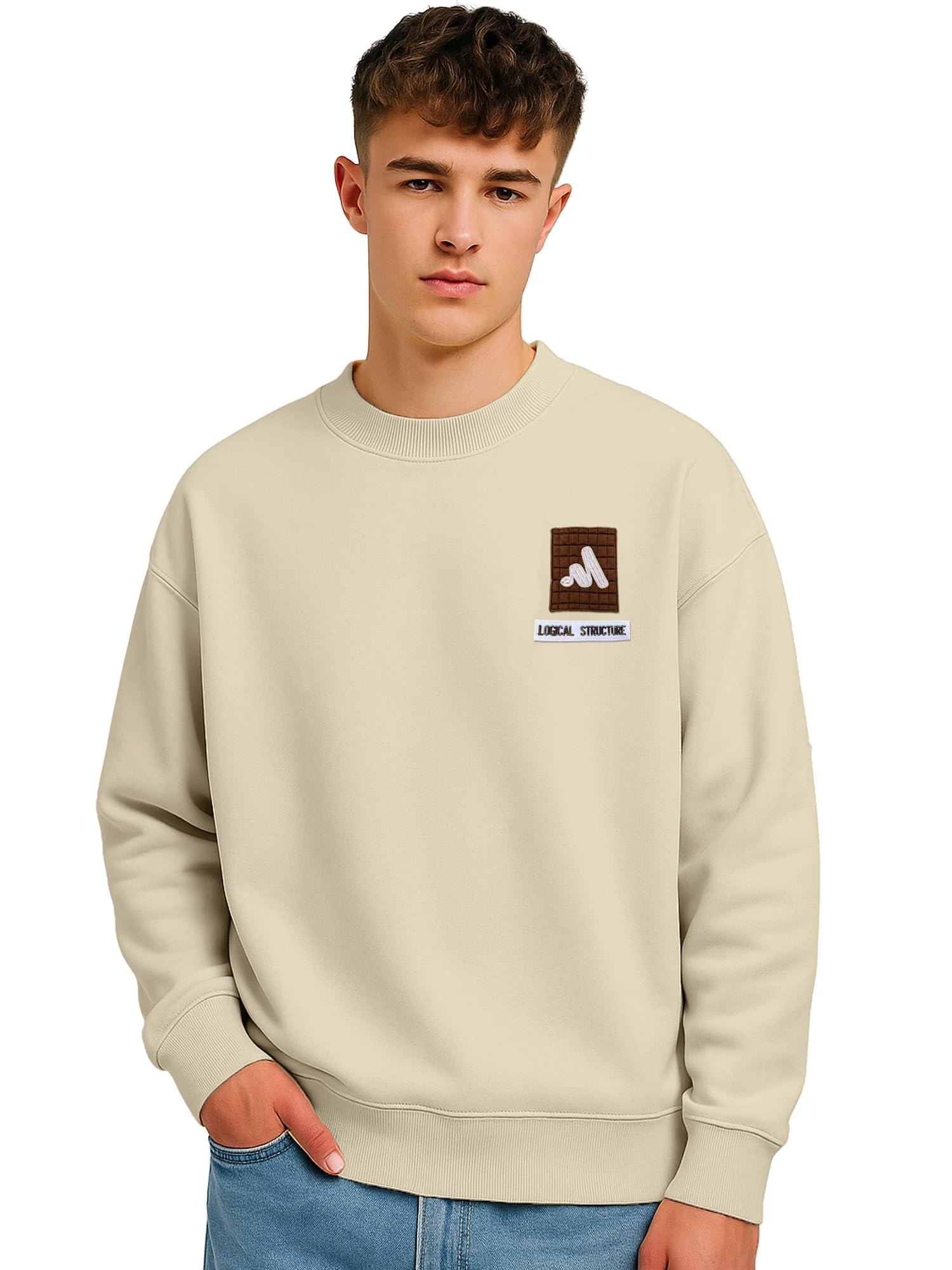 maniac || Mens || Embroidery || Full Sleeve || Round Neck || Cotton Fleece || Sweatshirt-picture-31
