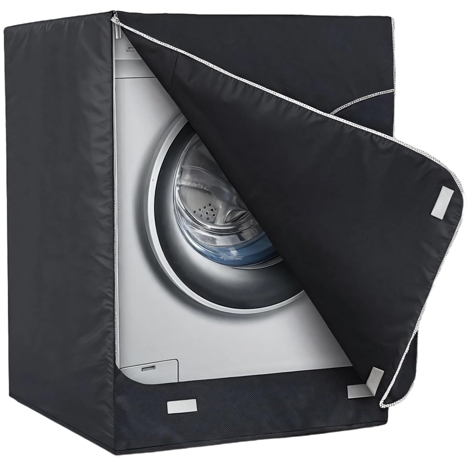Copertura impermeabile per lavatrice per esterni, resistente, in tessuto Oxford con aperture con cerniera, 83 x 68 x 99 cm, protezione da polvere e umidità