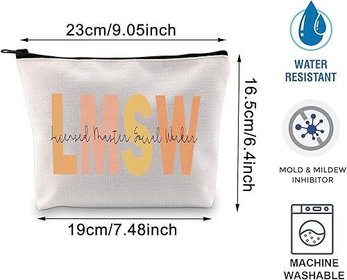Miniatura 8 de BLUPARK Trabajador Social Regalo Trabajador Social LMSW LISW LCSW Bolsa de Maquillaje Trabajador Social Regalo de Graduación Trabajo Social Regalo