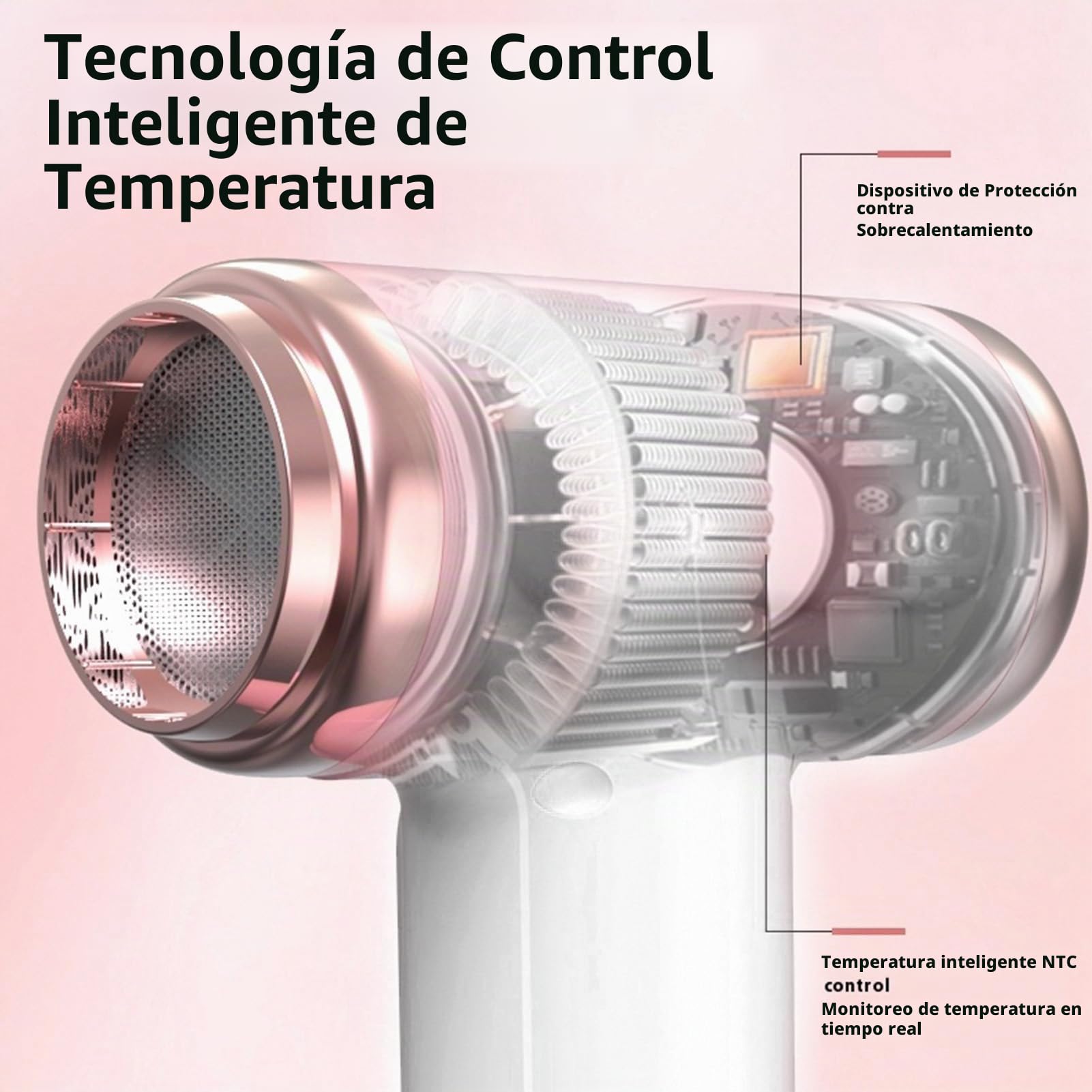 Secador de Pelo Inalámbrico, Secador de Pelo Portátil de Viaje, Flujo de Aire de Iones Rápido de 200 W, Diseño de Viento Frío y Caliente, Secador de Pelo (Enchufe europeo 1800W)