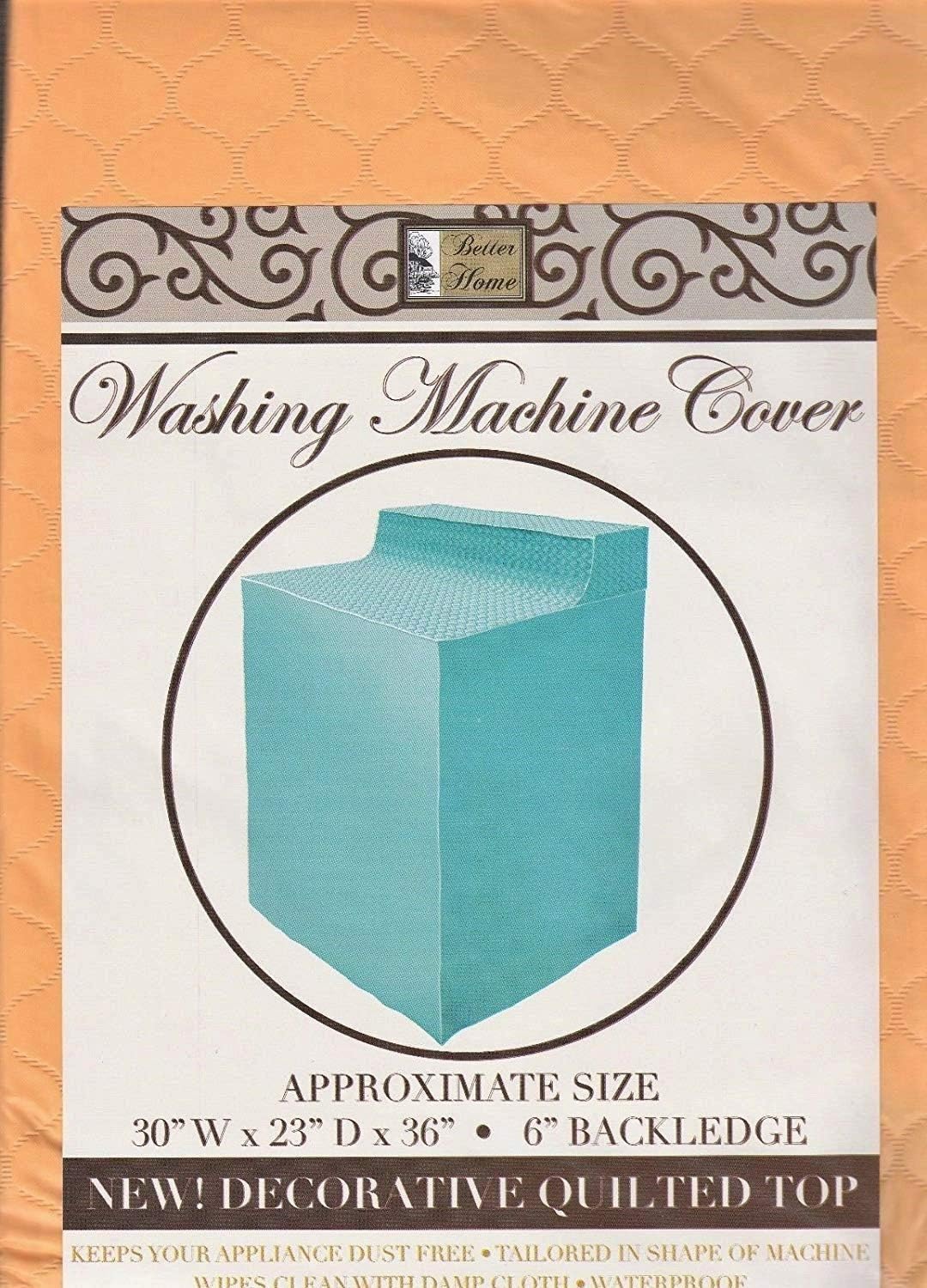 Better Home Vinyl Waterproof Washing Machine or Dryer Cover Dust Free Laundry Appliance Protection (Orange)