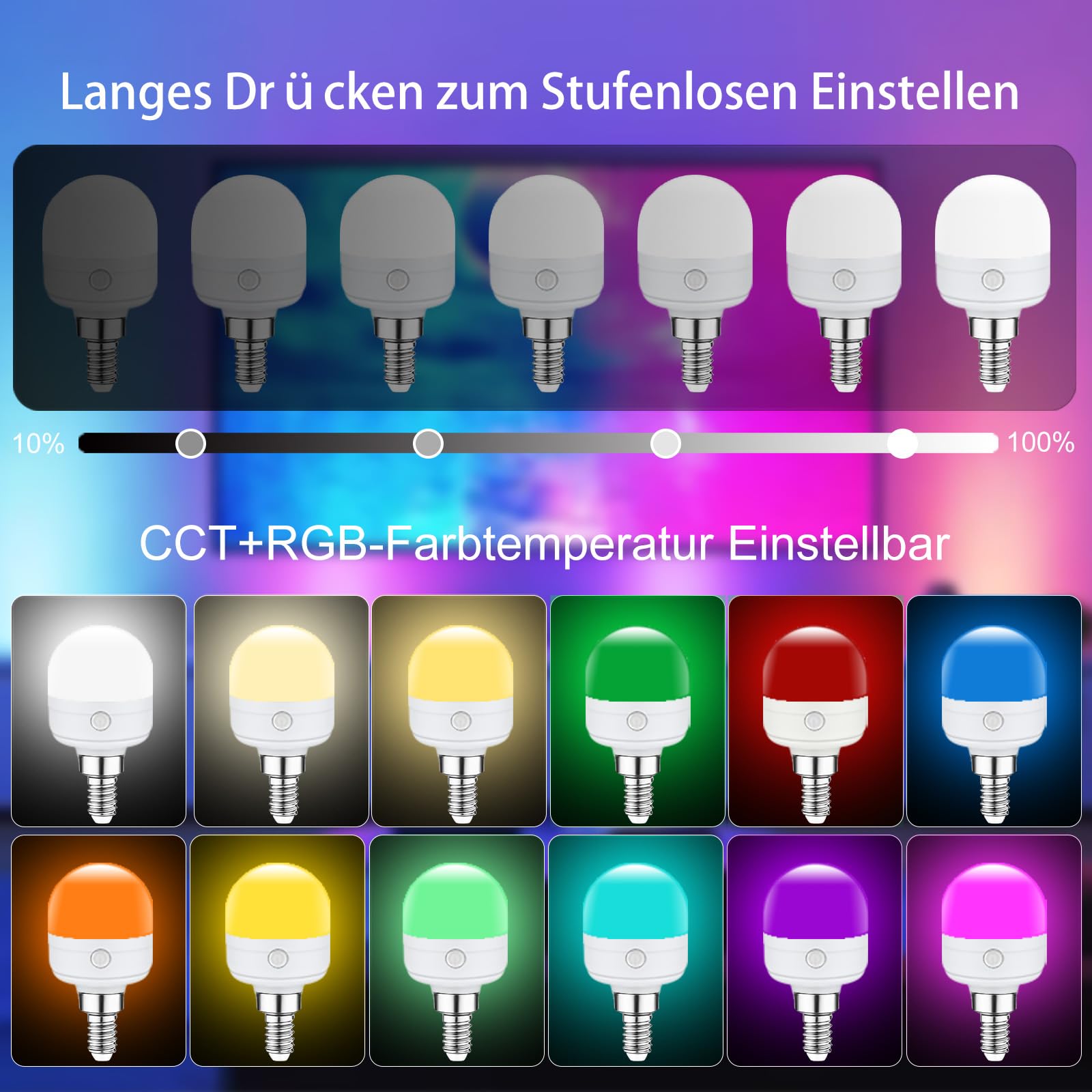 BOBOPAI USB-C Wiederaufladbare Glühbirne Mit Fernbedienung, 7W E27