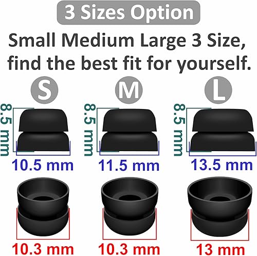 Miniatura 3 de Doble brida compatible con puntas de oído Soundcore Space A40, accesorios de silicona de repuesto para reducir el ruido, accesorios compatibles con