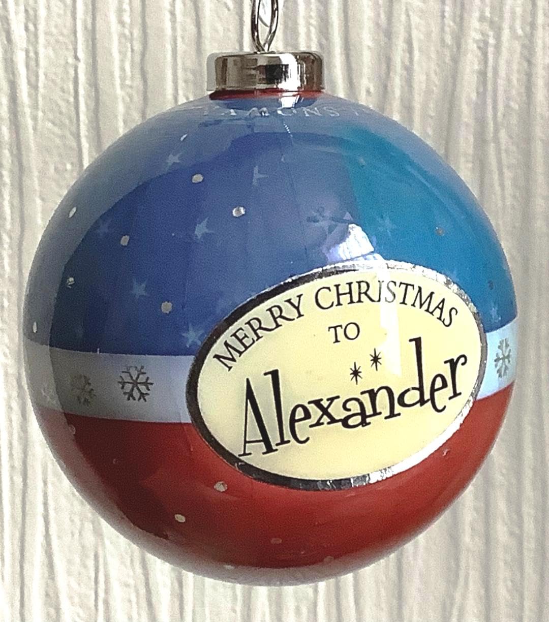 Personalised Name Bauble Christmas Xmas Tree Decoration (Alexander)