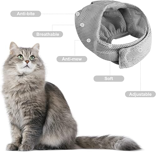 Miniatura 3 de Juego de baño para gatos, 8 piezas, red de ducha para gatos, bozal de malla, cepillo ajustable, cortaúñas, removedor de garrapatas, restricción de