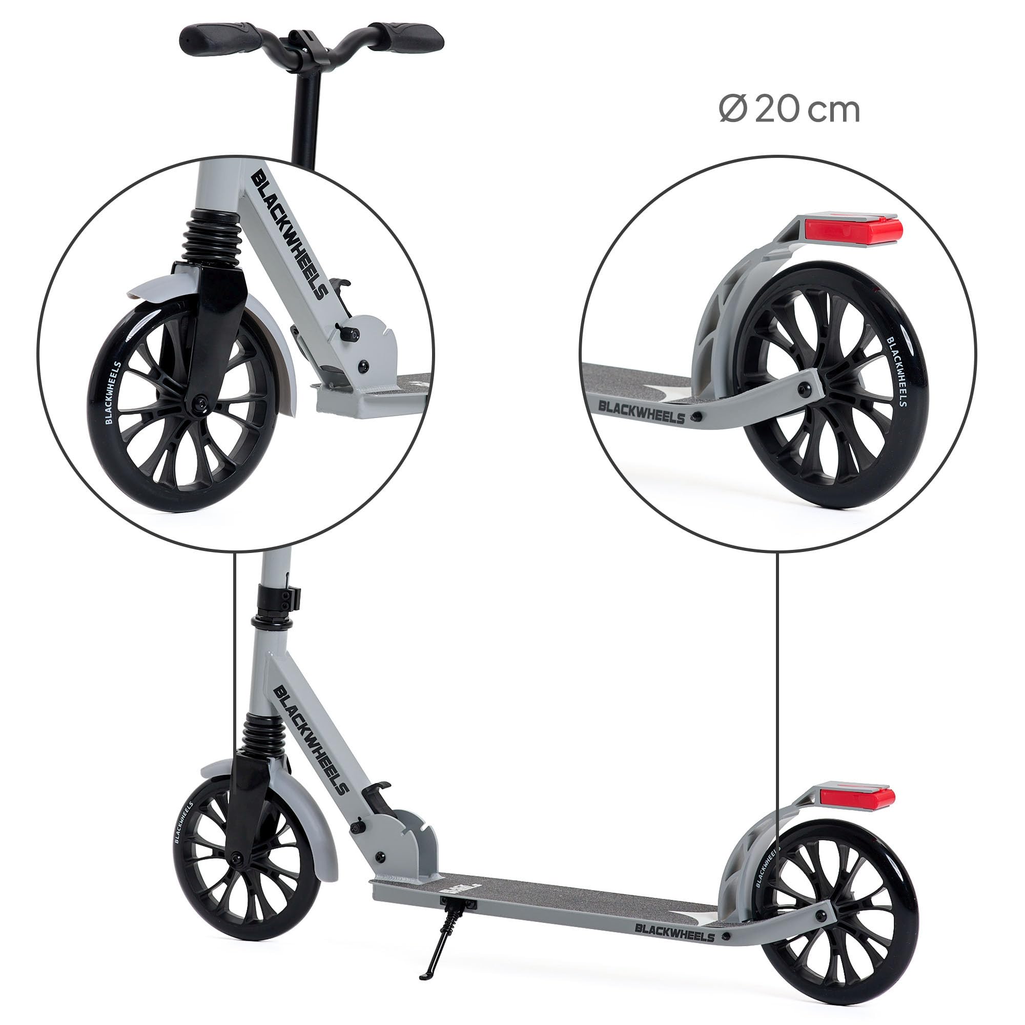 BLACKWHEELS Zoom City-Scooter - Faltbar Mit 200mm Rädern & Stoßdämpfer