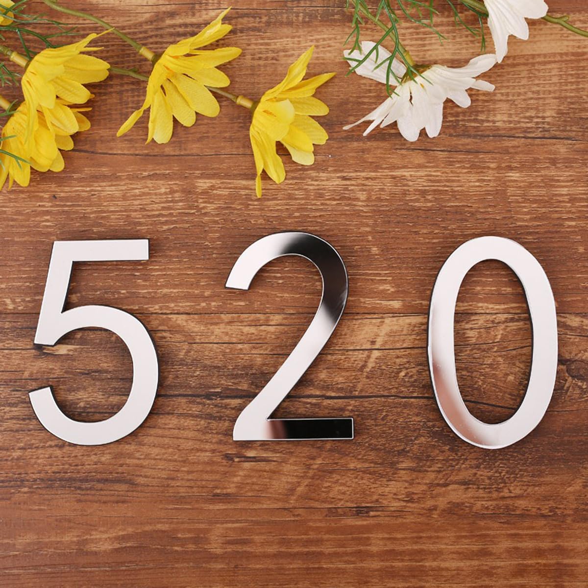 Decalcomania da Parete con Numeri in Acrilico Autoadesivi, Numeri a Specchio 3D, Numeri Artistici per La Decorazione Fai da Te di Soggiorno, Camera da Letto, Ufficio, Casa