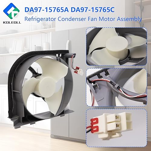 Miniatura 3 de DA97-15765A DA97-15765C Conjunto de motor del ventilador del condensador del refrigerador compatible con refrigerador Samsung DA97-12842A