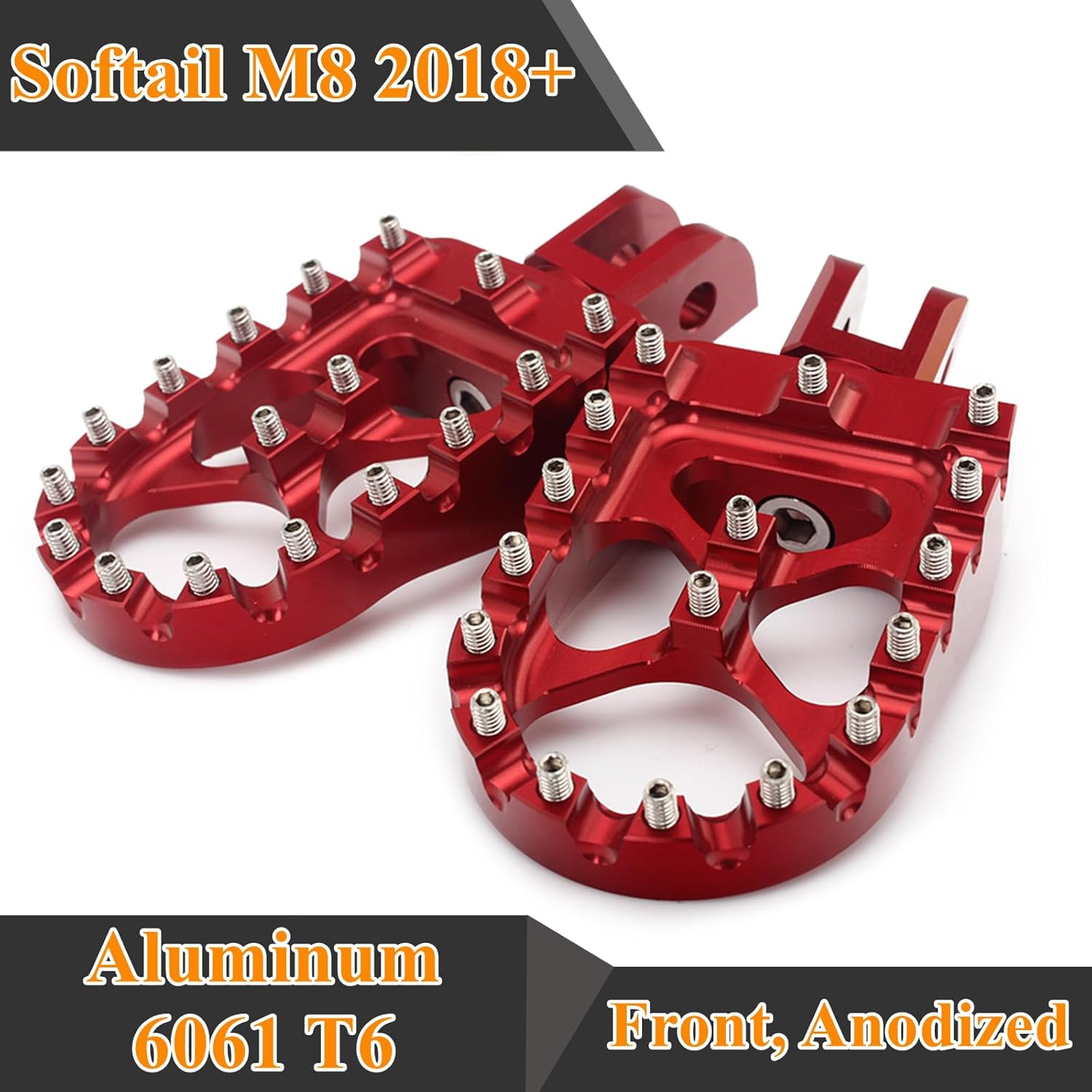 TOFR CNC Wide Fat Foot Rest MX Foot Pegs for Harley 2018-2023 Softail M8 Fat Bob FXFBS FXFB Fat Boy FLFBS FLFB Street Bob 107 114 FXBB FXFBS Lower Rider S FXLR FXLRS