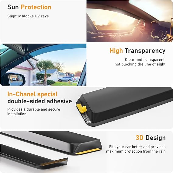 Shatterproof in-Channel Side Window Deflectors Rain Guards for Lexus NX250 NX350 NX450h 2022-2025, Window Deflectors, Window Visors for Car, Vent Deflector, 4pcs