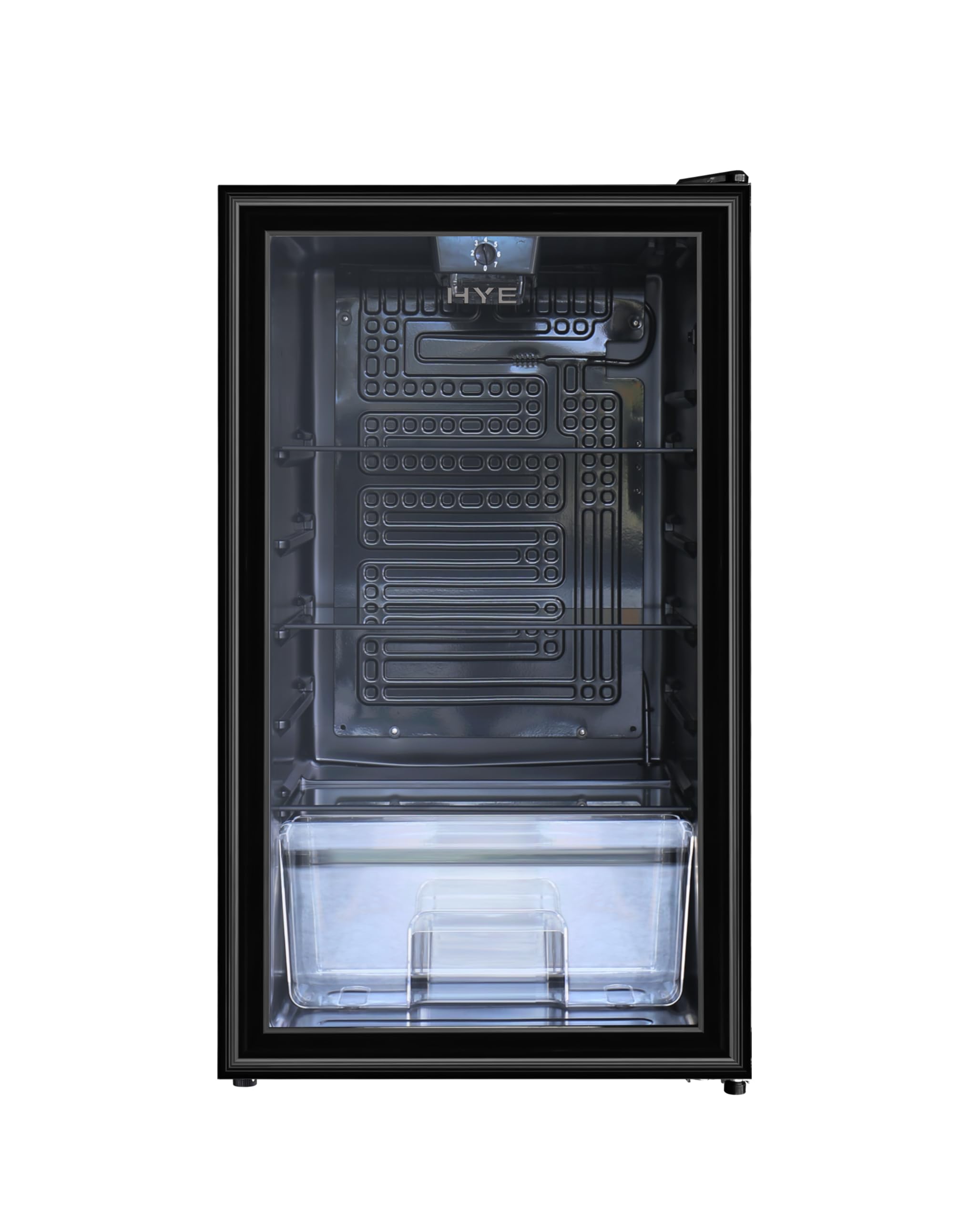 HYE Mini Fridge - Drinks Fridge, 46L Capacity, Stylish & Freestanding Design, Quiet 40 dB Operation, 47.5cm Width, White, Perfect For Bedrooms, Offices & Student Rooms - RF01MBF46W23 — view 8