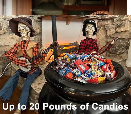 Miniatura 6 de GIFTEXPRESS Caldero inflable grande de 22 x 18 pulgadas para Halloween, olla de oro de San Patricio, soporte para bebidas, hervidor de dulces,