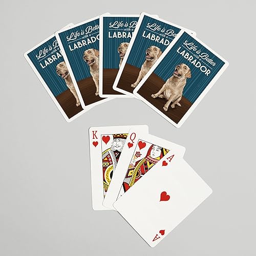 Miniatura 7 de Lantern Press Yellow Lab, Life is Better (52 cartas de juego, baraja de cartas de tamaño póquer con comodines)