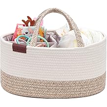 Baby Nappy Caddy Organiser Large Diaper Bag Newborn Shower Gift Basket 44 x 28 x 20 cm Neutral Brown