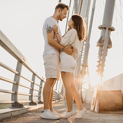 Long Distance Touch Bracelets Jewelry Set of 2, Remote Smart Connection Love Bracelet, People Around You Closer Than Ever, No Matter Where They Are/Send SOS SMS, Relationship Bracelets for Couples