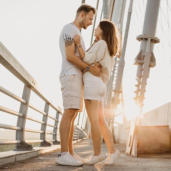 Long Distance Touch Bracelets Jewelry Set of 2, Remote Smart Connection Love Bracelet, People Around You Closer Than Ever, No Matter Where They Are/Send SOS SMS, Relationship Bracelets for Couples