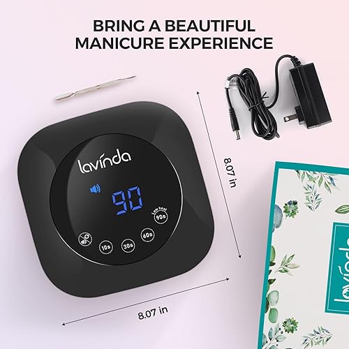 Miniatura 8 de Lavinda Lámpara de uñas UV, luz UV de 54 W para uñas de gel con diamantes de imitación, lámpara de uñas LED UV enchufable, lámpara de secado rápido,