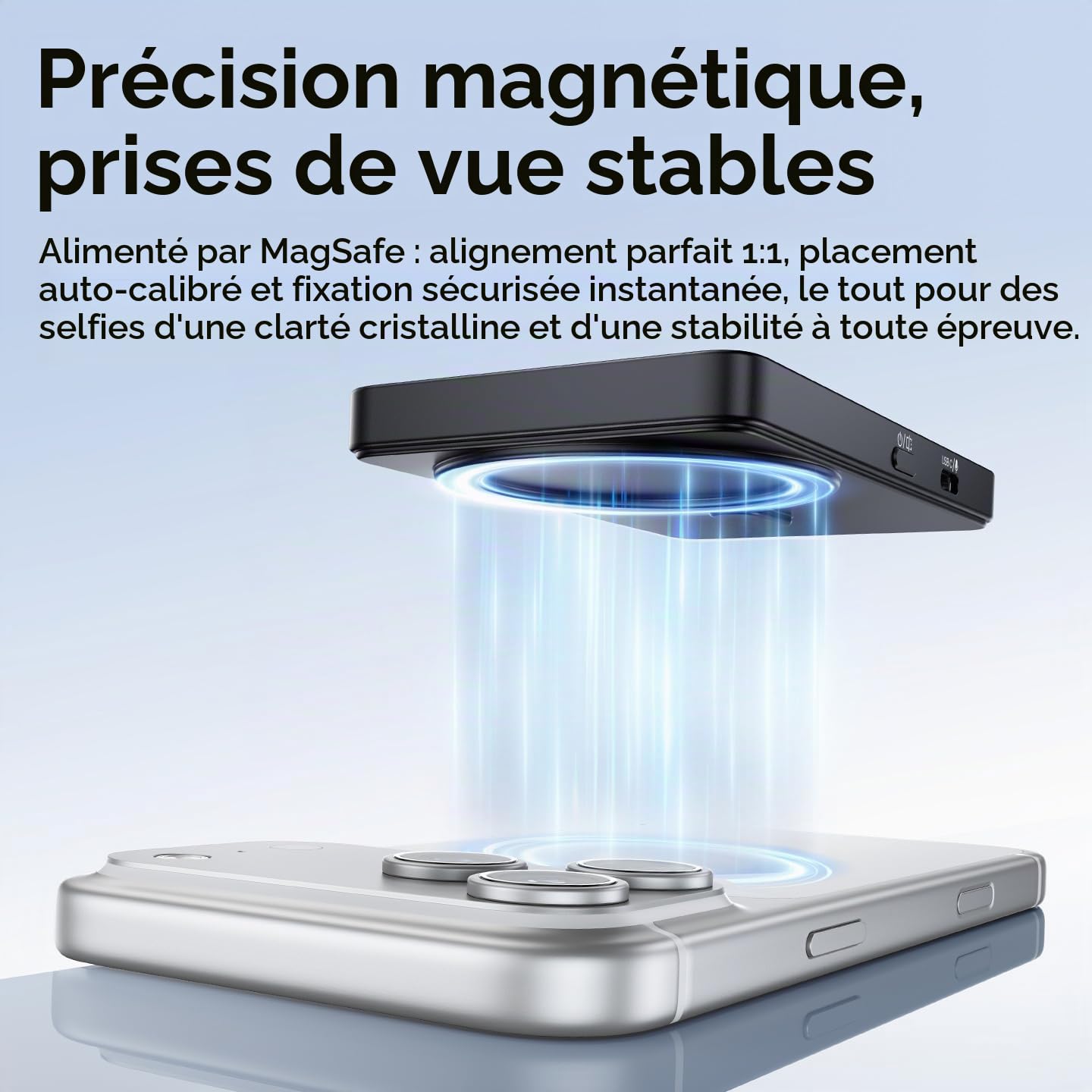 ULANZI VM1 Moniteur Selfie Magsafe, Magnétique Écran Selfie pour iPhone17-15/Android, 3,97" 4K 60FPS avec Port Micro, Plug & Play, Luminosité Réglable, Caméra Arrière pour Vlog/TikTok/Live Streaming