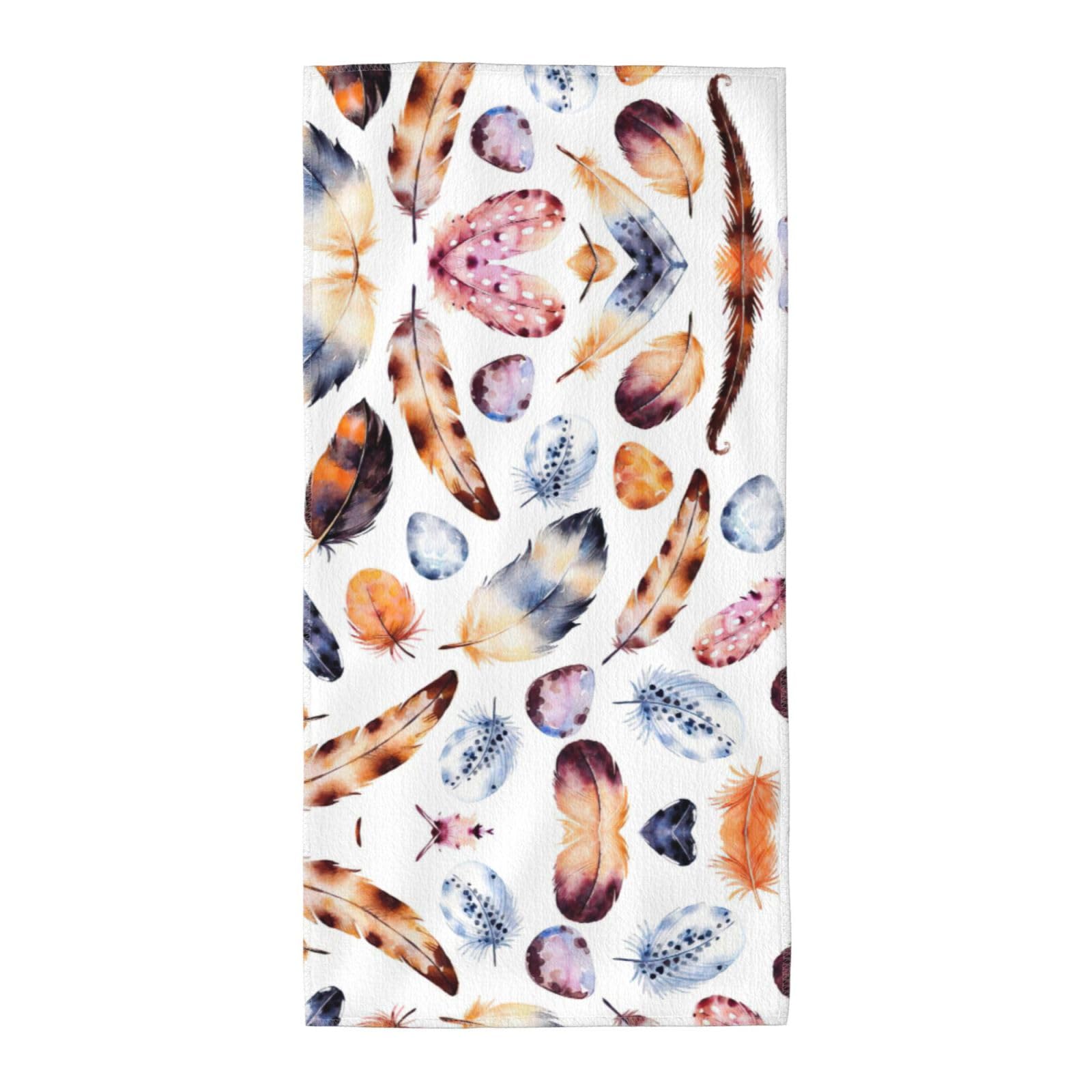SDEGTHO Colorful Peacock Feather Print Fashion Printed Bath Towel High Water Absorption For Hiking Trip
