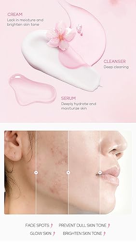 Miniatura 6 de Skin Daily Skin Care Set Suave Limpieza y Cuidado de la Piel Adolescentes y Mujeres Set de Regalo Incluye Serum Limpiador Esencia Crema para Ojos (4