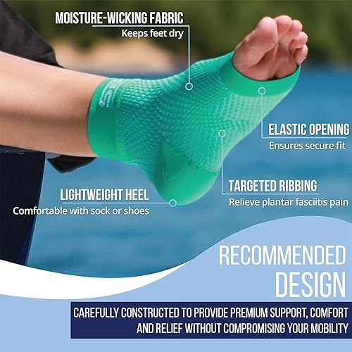 Miniatura 6 de SB Sox mangas para pie de compresión para hombres y mujeres - los mejores calcetines para fascitis plantar para el alivio del dolor de fascitis