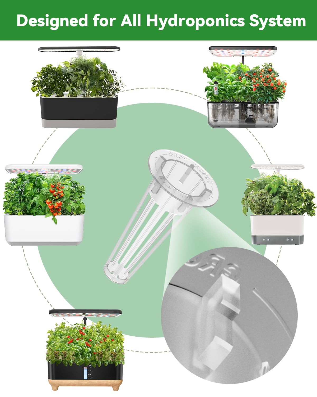 LYKOCLEAN Kit de capsules de graines d'herbes compatible avec le système de culture hydroponique AeroGarden, approvisionnement complet de jardinage d'intérieur (herbes, 8 gouttes)