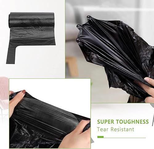Miniatura 4 de Classycoo Bolsas de basura, bolsas de basura, 120 unidades de 6 galones extragruesas a prueba de fugas, bolsas de basura para papeleras para el