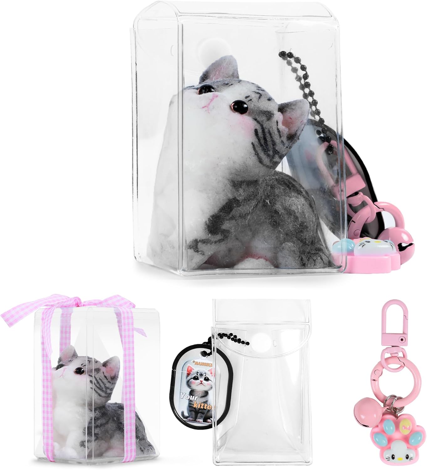 Taba Squishy Cat Kit,Cute Squishy Toys,Bag Charms,Suitable for Cat Memorial Gifts for Women (Silicone Slow Rebound Feel)