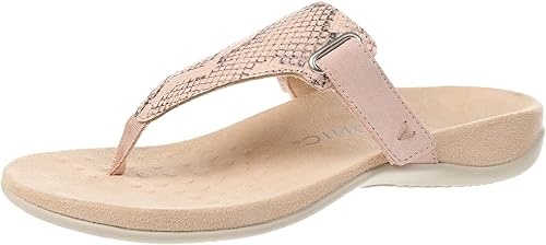 Vionic Sandalias Rest Wanda de cuero para mujer, sandalias de vestir sin espalda que incluyen comodidad de tres zonas con plantilla ortopédica,