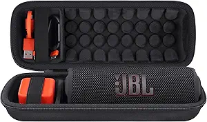 Khanka JBL Flip 7/Flip 6 - Funda protectora impermeable para parlante Bluetooth laptop (solo funda, negra)