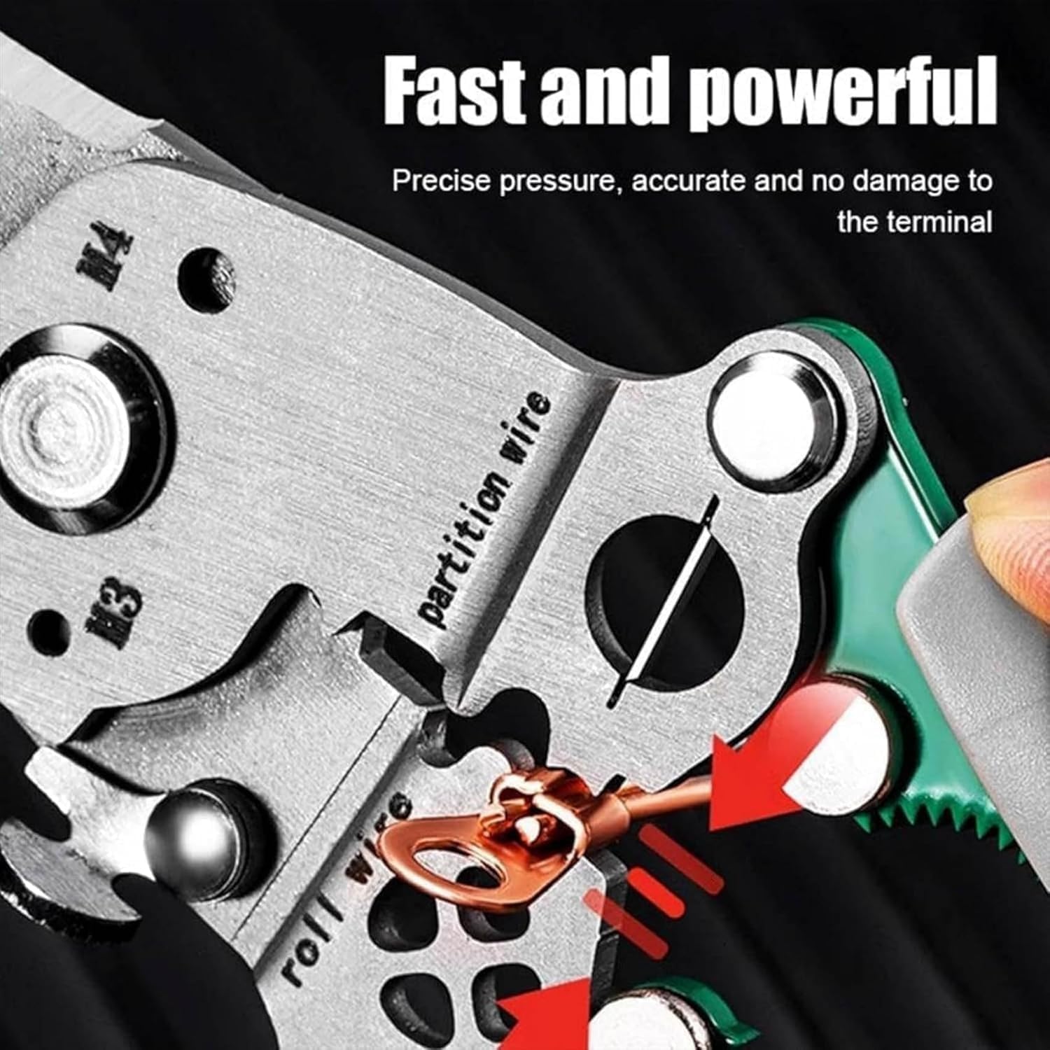 Vizaro Foldable Wire Stripper All in 1 multifunction, Folding Wire Stripping Crimper Tool, Electric Cable Stripper, Cable Cutters with Plier-Stainless Steel 4