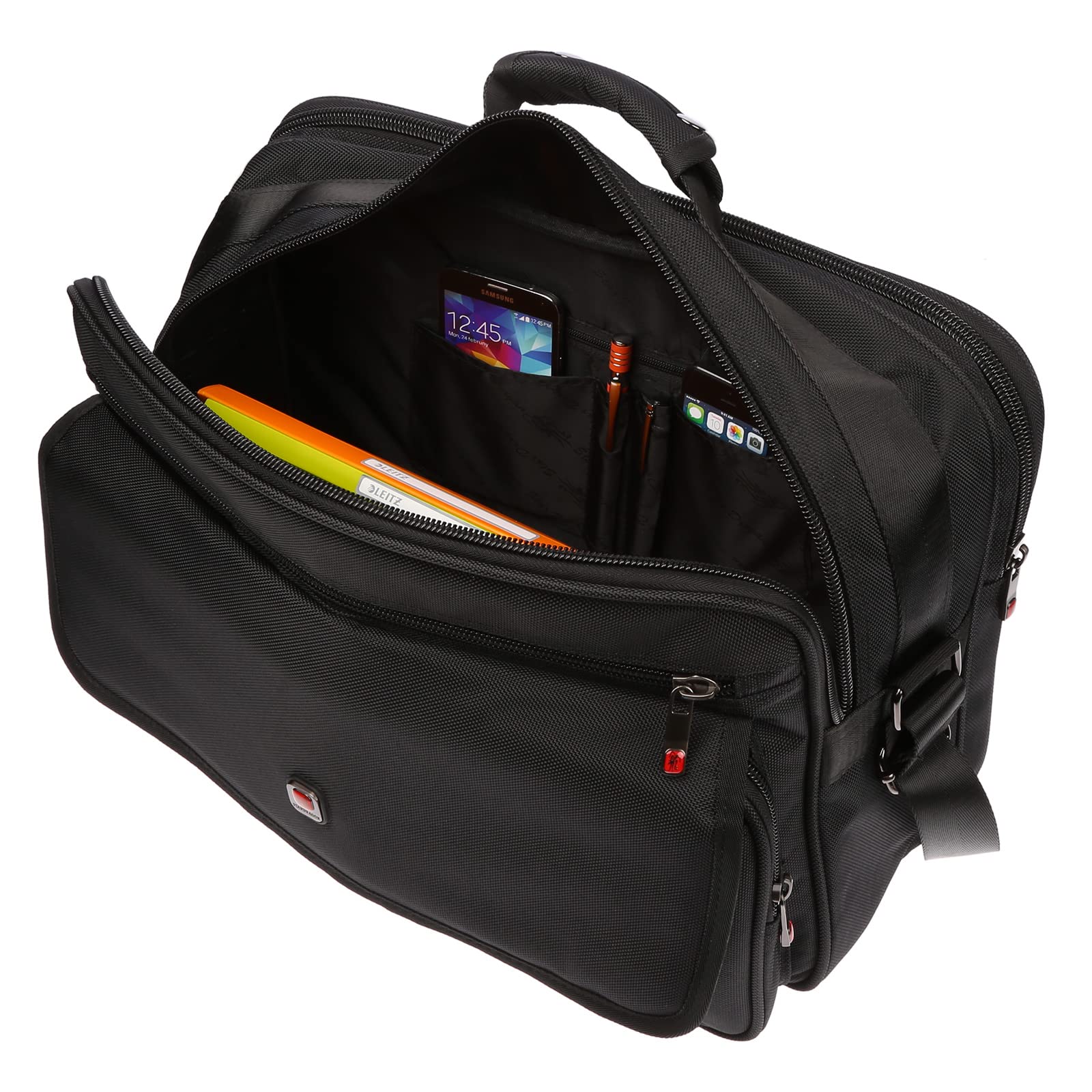 Christian Wippermann Arbeitstasche Herren 17 Zoll - Groß XXL Querformat - Flugbegleiter Tasche - 45x33x19 cm - Leicht 700g - Trageriemen 150cm - Großes DIN A4 Hauptfach - Arbeitstasche Herren Büro