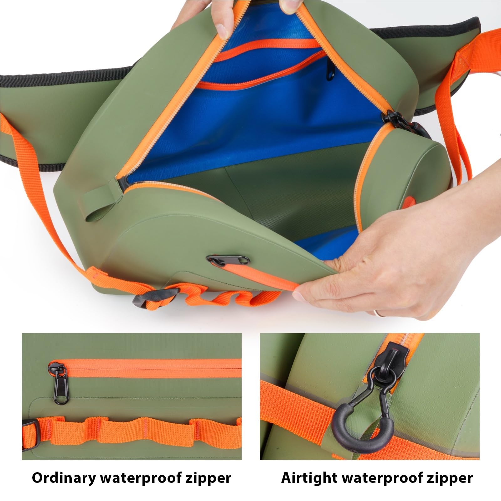 Borsa Da Pesca Impermeabile, Multifunzionale, For Riporre Attrezzatura Da Pesca, Verde E Marrone, Esche Da Pesca, Ami, Marsupi(Brown)
