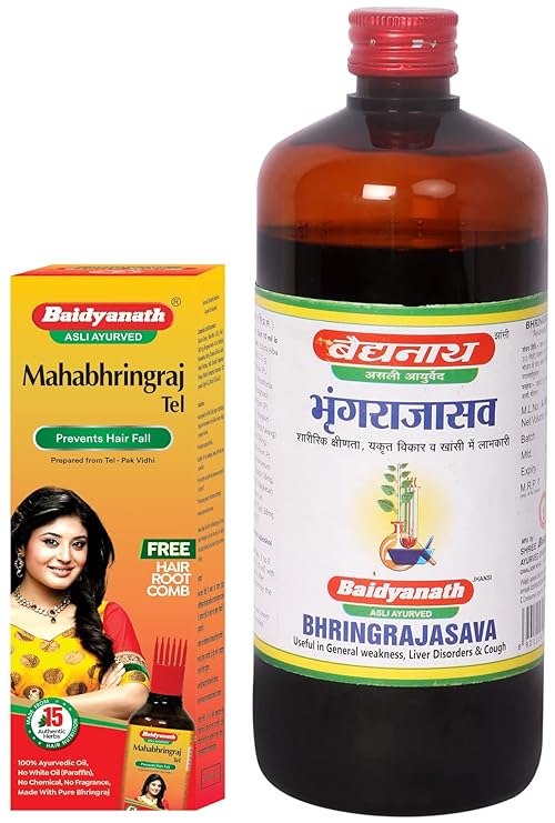 Buy Baidyanath Mahabhringraj Tel 200 ml & Baidyanath Bhringrajasava