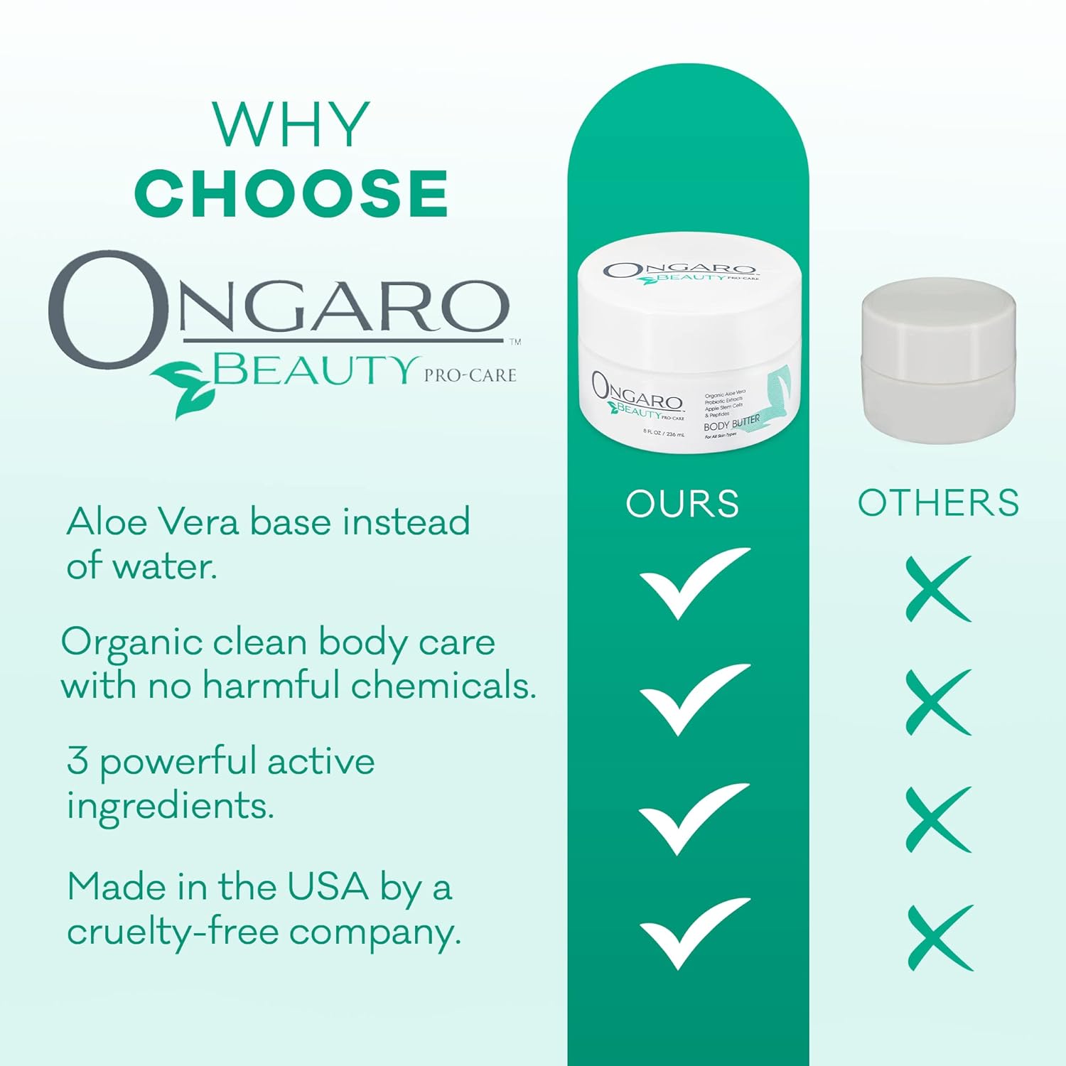 Ongaro Beauty - Whipped Body Butter Cream, Organic Shea Butter for Women with Aloe Vera, Plant Stem Cells, Peptides, Hyaluronic Acid, Probiotics, Vitamin C & E, Body Care for Women - 8 Fl Oz - Image 7