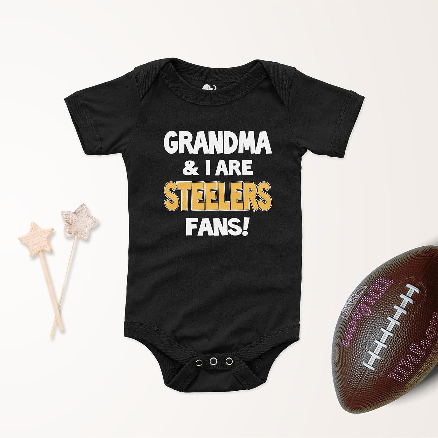 NanyCrafts Baby's Grandma and I are Steelers Fans bodysuit