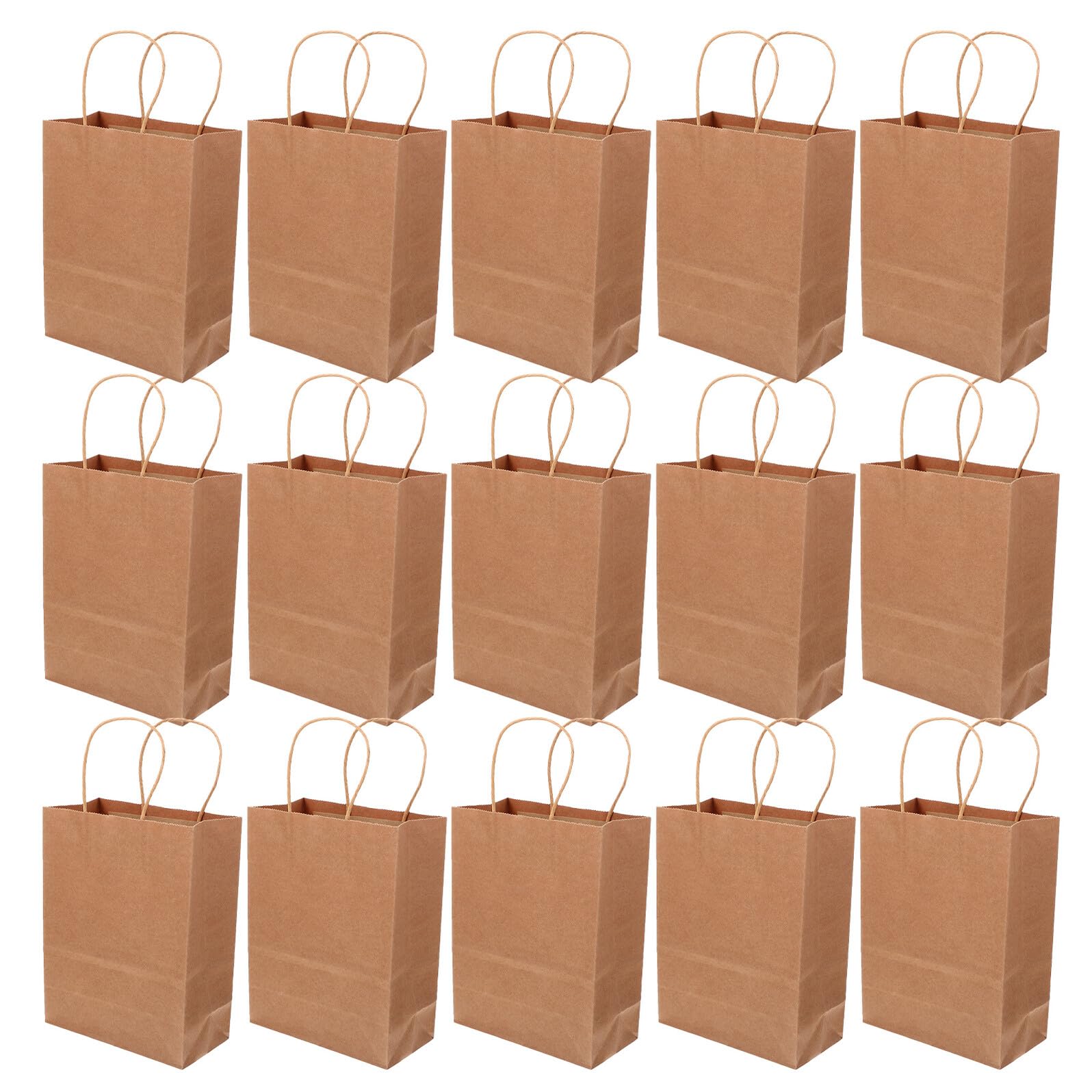 Healeved 40pezzi Sacchetti di Carta Kraft con Manici Sfusi Grandi Sacchetti di Carta Kraft con Manici per Pane da Asporto Alimentare e Regali
