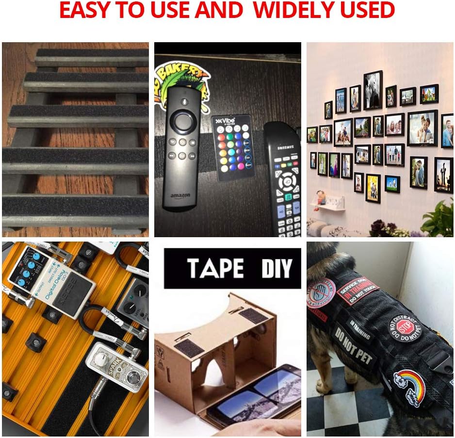 26 Feet Sticky-Back Hook and Loop Strips Roll, 3/4 Inch Black Self Adhesive Hook Loop Tape Double Sided Hook Loop Fastener Tape for Indoor Outdoor Home School Office
