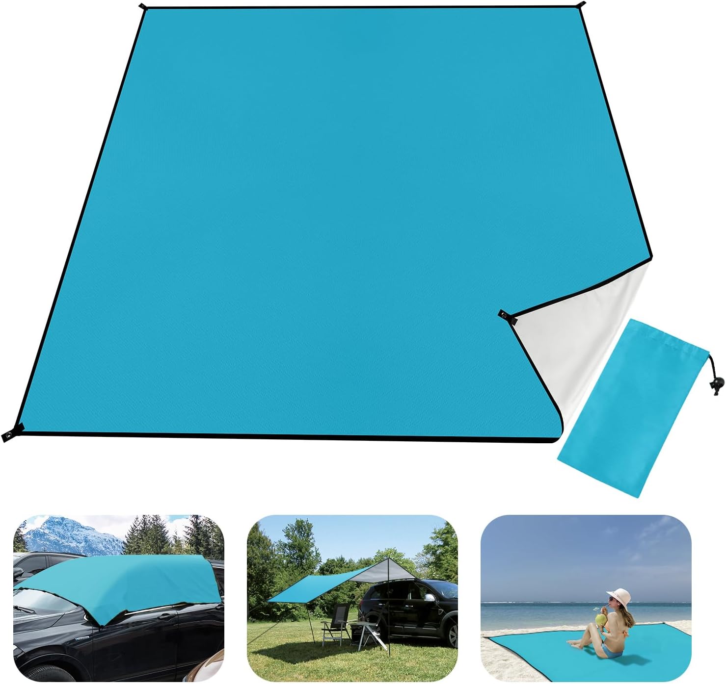 XXL Stranddecke Sandfrei & Wasserdicht - 140x200cm Picknickdecke Mit Tragetasche