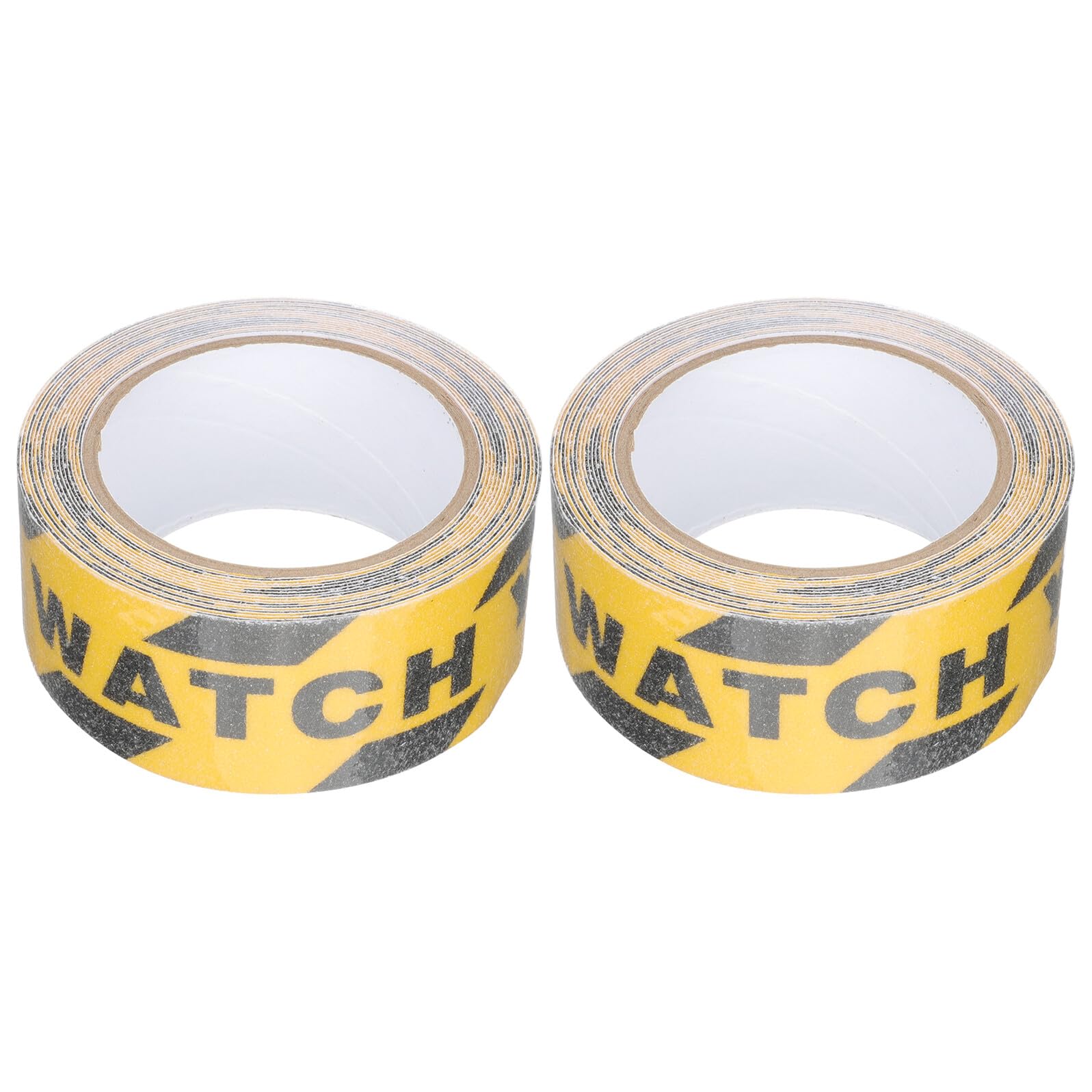 KOMBIUDA 2 Rollen Rutschfestes Warnband mit Watch Your Step aufdruck Stark Haftendes Anti rutsch klebeband für Treppen Böden und Rampen Abriebfestes Sicherheitsband mit Auffälliger