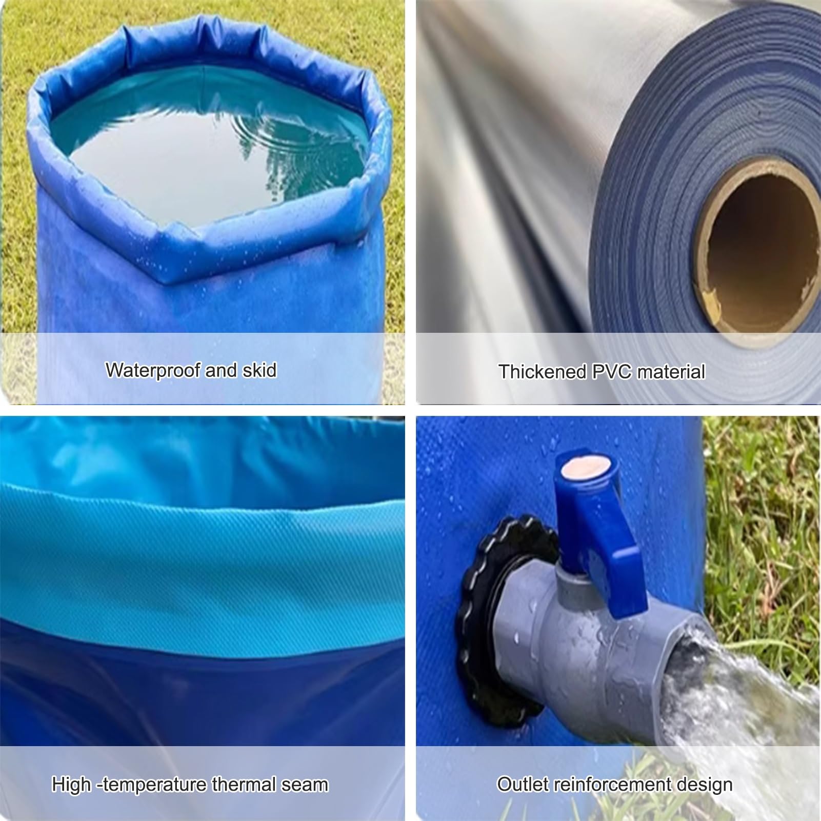 Raccoglitore Di Barili Di Acqua Piovana, Sacca Flessibile for Acqua Piovana, Serbatoio Dell'acqua Pieghevole, Di Raccolta Dell'acqua for Il Giardinaggio, L'irrigazione, L'edilizia All'aperto, L'agrico