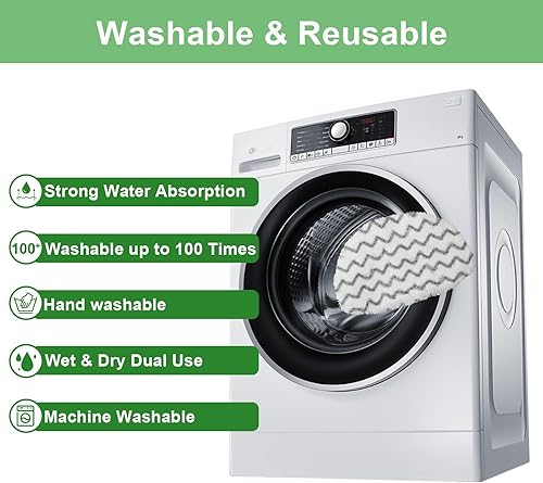 Miniatura 7 de Paquete de 6 almohadillas de repuesto para mopa de vapor 1940 1806 para almohadilla de trapeador de vapor Bissell Powerfresh. Compatible con las