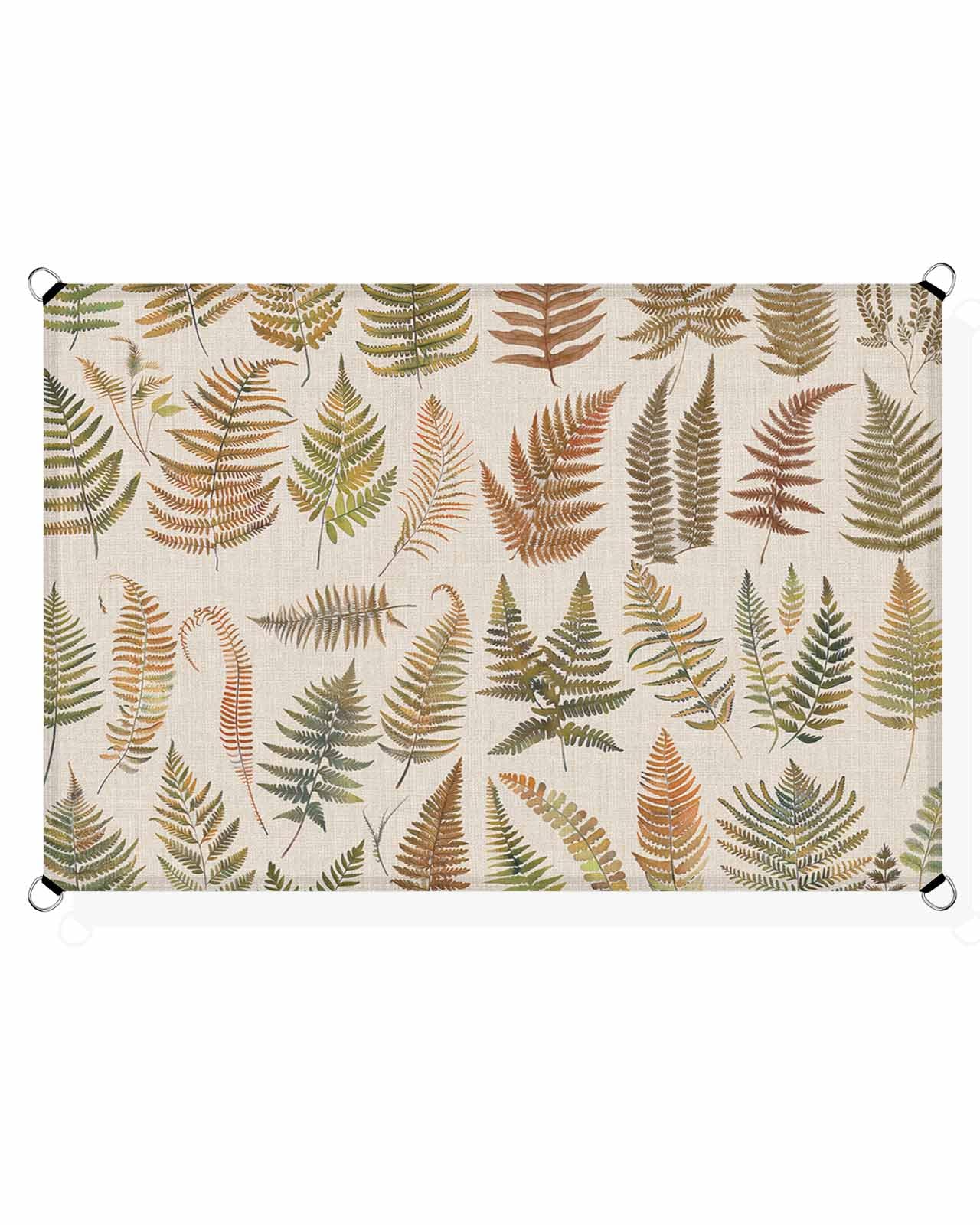 Brown Leaves Sun Sail Shades Rectangle Canopy,Sunlight Block Heavy Duty Curved Backyard Shade Cover,Waterproof Sun Shades for Patios Garden Outdoor,8'x10' Eucalyptus Plant Natural Farmhouse Botanical