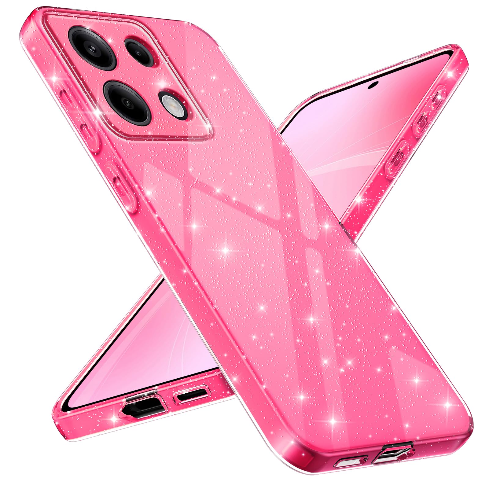 Paitech Case for Xiaomi Redmi Note 13 5G (Not for 4G) Glitter Soft TPU Silicone Mobile Phone Case for Redmi Note 13 5G Thin Flexible Shockproof Scratch-Resistant Protective Case for Women and Girls