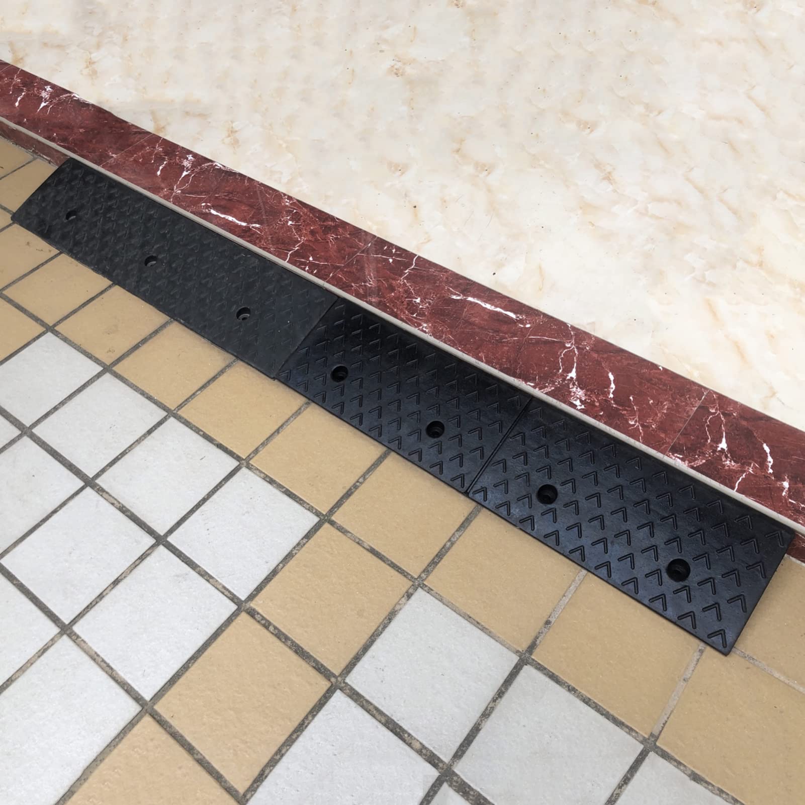 Threshold Ramp, Black6/7/8/9/10 cm Height Heavy Duty Kerb Ramps Rubber Curb Ramps Portable Threshold Ramp for Cars Motorcycle Bicycle Scooter Stroller (Si