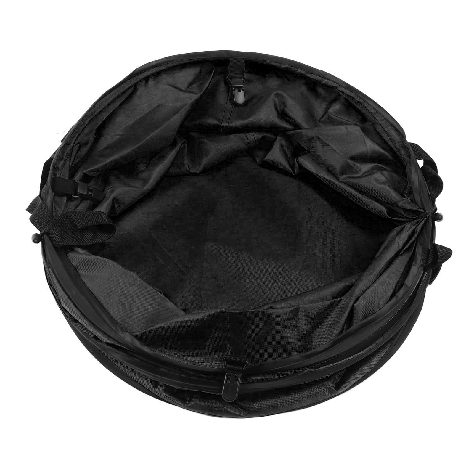 Pattumiera Pieghevole, Pattumiera da Campeggio Pieghevole Portatile in Tessuto Oxford Impermeabile, Borsa da Giardino per Bidone della Spazzatura per Giardino da Campeggio con Balcone(Nero)